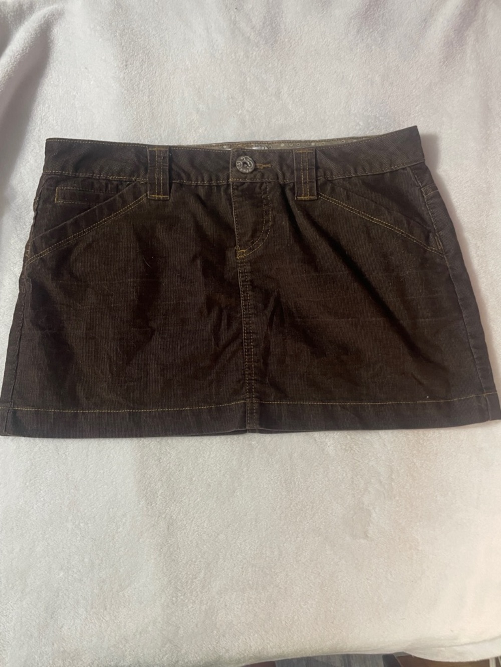 Duck Head Brown Corduroy A-Line Mini Skirt
